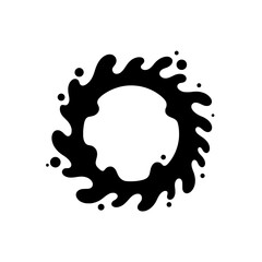 Aufkleber - Abstract Ink Splash Ring Design: A dynamic illustration of a ring formed by ink splashes, exhibiting a stark contrast, the shape and texture.