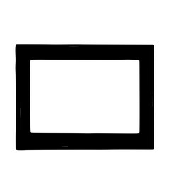 Aufkleber - Empty Rectangular Frame: A black rectangular frame, clean lines defining a negative space. The frame awaits the infusion of a visual or message.