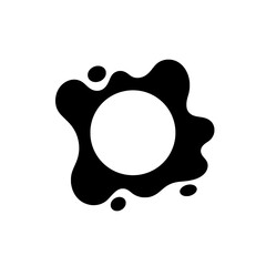 Aufkleber - Ink Blot Design: Abstract ink blot design with a circular void in its center. Perfect for graphic design and creative projects.