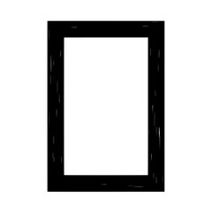 Aufkleber - Black Rectangular Frame: A simple, black rectangular frame with rough edges, offering a minimalist aesthetic and emphasizing the enclosed empty space.