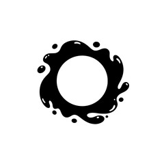 Aufkleber - Black ink Splatter Circle: A striking black ink splash forms a perfect circle, offering a sleek, modern design element for various creative projects.