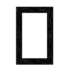 Aufkleber - Minimalist Wooden Frame: A simple, stylish illustration of a rectangular wooden frame, perfect for showcasing art, photos, or designs, with the natural wood grain texture.