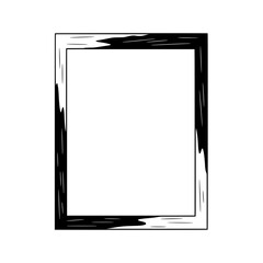 Aufkleber - Artistic Rectangle Frame: A hand-drawn rectangle frame with a black artistic outline, ready for a unique piece of art or image. The frame offers a blank canvas for creative expression.