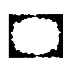 Aufkleber - Frame with cloud element: A frame silhouette with dark cloud-like elements. This image is simple and abstract for graphic design. 