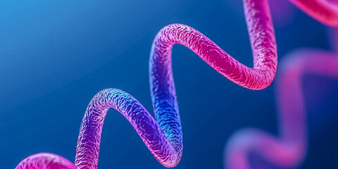a vibrant, abstract representation of a dna strand, showcasing a gradient of colors that highlights 