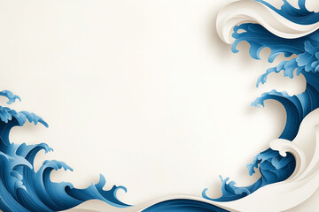 Wall Mural - Waves create dynamic and artistic backdrop in smooth gradient design with soft, calming color palette, space for text