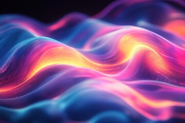Poster - Vivid light waves flow seamlessly, showcasing a spectrum of colors in a captivating dance that draws the eye