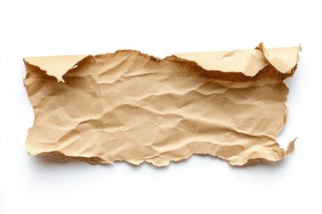 Fototapete - Clear Pixel Picture of Piece of Brown Paper Tear Isolated on White Background