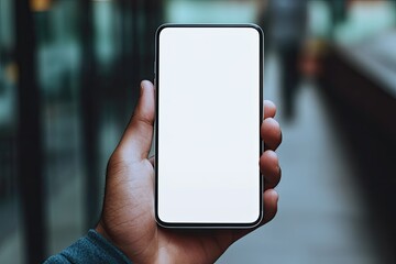 Poster - Ultra Hd Picture of Man Hand Holding the White Smartphone
