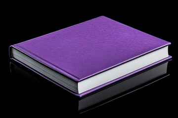 Poster - High Resolution Visual of Purple Closed Notebook Mockup Isolated on Black