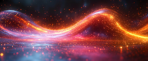 Poster - Abstract Glowing Waves Of Light And Colors