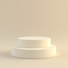 Poster - Minimalist Two-Tiered White Circular Display Stand