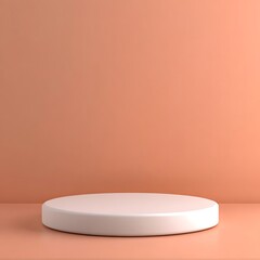 Poster - Minimalist White Platform on Peach Background (1)