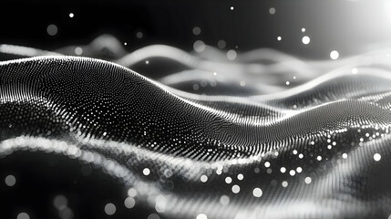Poster - Abstract Digital Design With Dotted Waves
