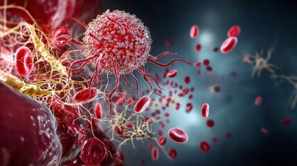 Poster - Malaria parasite activity visualization scientific illustration laboratory microbial environment detailed concept