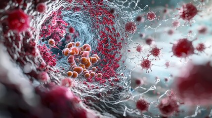 Poster - Entamoeba histolytica a digital art educational study of health concepts in microenvironment close-up