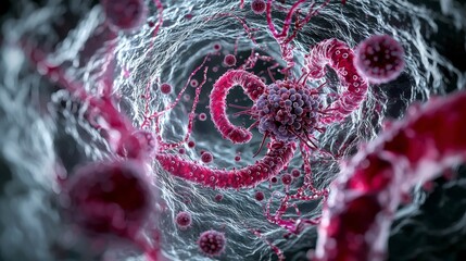 Aufkleber - Investigating entamoeba histolytica scientific illustrations and microbiology in laboratory settings