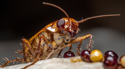 Aufkleber - Microscopic mites infesting cockroaches laboratory setting close-up photography scientific exploration