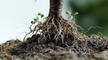 Poster - Rootknot nematodes impacting plant roots soil environment detailed diagram scientific study close-up view