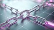 © BirD - Futuristic digital chain on a tech background symbolizing blockchain security and connection.