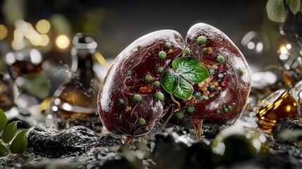 Poster - Anatomical insight into liver flukes and their effects on human health science laboratory 3d rendered illustration