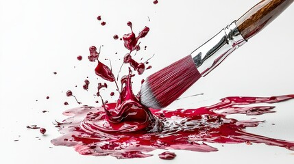 Poster - Dynamic brush dip action art studio photography creative environment close-up artistic expression