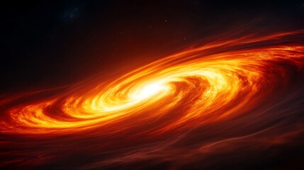 Wall Mural - swirling galaxy in space. orange and yellow nebula. cosmic cloud forming spiral shape. bright center