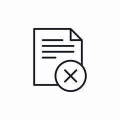 Poster - Document cancel delete icon vector sign
