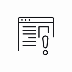 Poster - Website error warning icon vector sign
