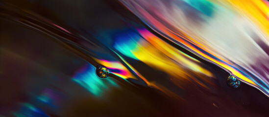 Canvas Print - Abstract black background with colored lines
