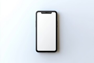 High Resolution Visual of Smartphone with Blank Screen Isolated on White Background