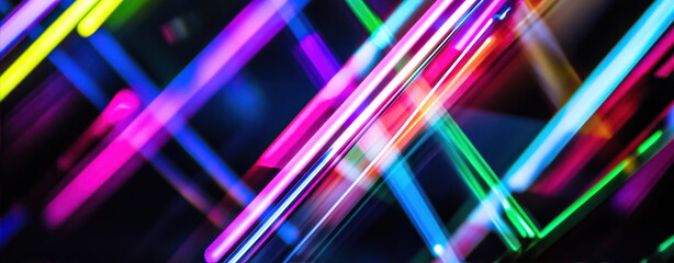 Poster - Close-up of colorful laser beams on the surface