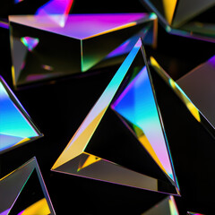 Poster - Multi-colored crystals on a black background
