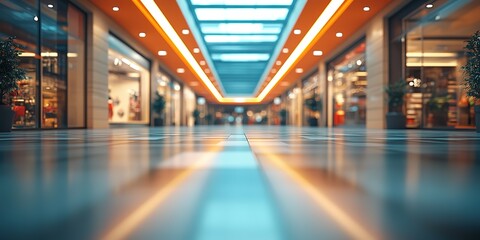 Poster - Abstract blur modern shopping mall interior design background, 8k Image 