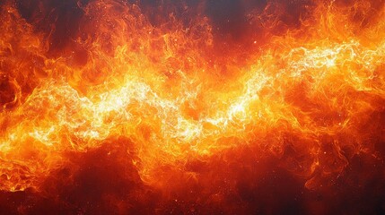 Poster - Bright orange flames dance and swirl against a dark background creating a mesmerizing display of fire and light