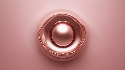 Poster - Abstract Rose Gold Sphere on Smooth Pink Background