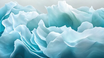 Poster - Soft Blue Petals in Abstract Artistry for Calm and Serenity