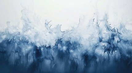 Poster - Abstract Waves in Blue Tones with Soft Textures and Fluid Motion