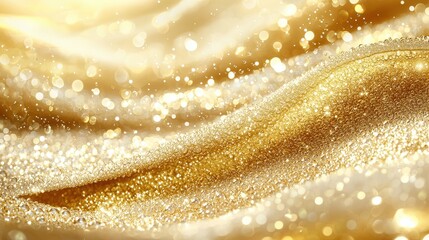 Poster - Shimmering golden texture with sparkling droplets creates an elegant and luxurious atmosphere