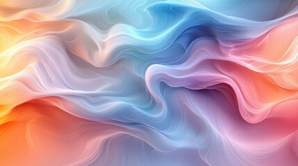 Aufkleber - Colorful abstract waves flowing in harmonious patterns with vibrant hues around the composition