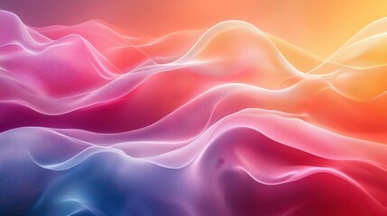 Aufkleber - Colorful wavy patterns create a mesmerizing abstract landscape in soft hues during twilight