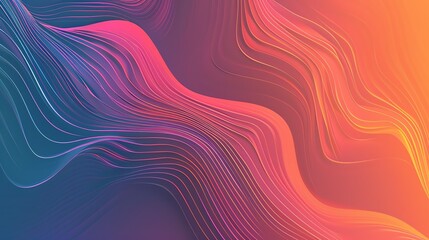 Abstract background with wavy lines and a gradient of colors from blue to orange.
