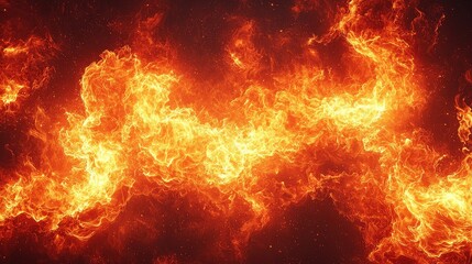 Poster - Dynamic flames create an energetic display of fire against a dark background, emphasizing the beauty and power of fire elements