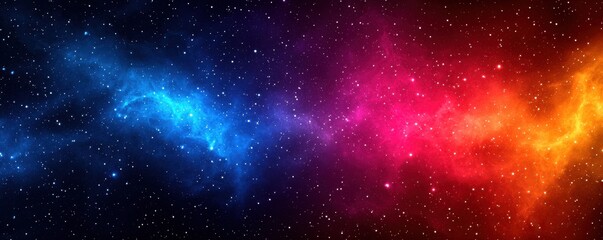 Aufkleber - A vibrant cosmic nebula swirls in hues of blue, pink, and orange against a starry background, evoking the vastness of space.