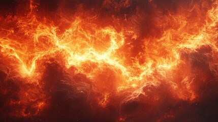 Poster - Vibrant display of fiery orange and red hues in a cosmic atmosphere