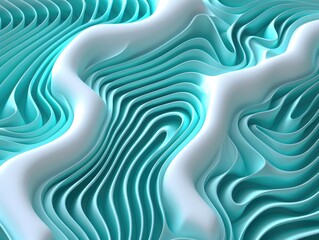 Poster - Dynamic abstract wave patterns digital art 3d render vibrant colors close up modern design