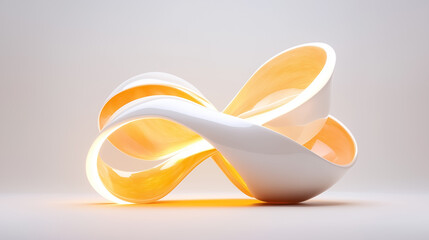 Poster - Organic shapes twist and blend in a seamless dance, highlighting radiant curves and flowing lines. Soft illumination enhances their three-dimensional beauty, captivating all who behold them
