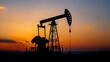 © BISMILAH - Oil Pump Silhouette at Sunset: Energy Extraction in the Golden Hour