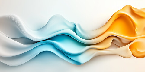 Poster - Soft waves undulate in harmonious shades of blue and orange, capturing the essence of marine life. The smooth, flowing patterns invite exploration and imagination, evoking underwater serenity