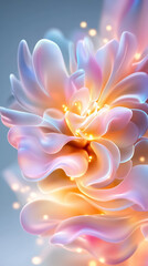 Poster - Captivating digital coral shapes twist and turn, their luminous hues shimmering with ethereal beauty. This artistic creation evokes an underwater fantasy, blending color and dreamlike elegance